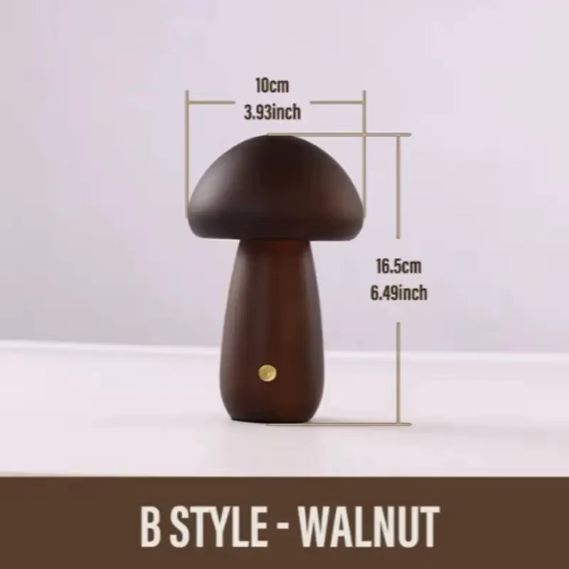 Mushroom Table Lamp Rechargeable Touch Portable Bedroom Bedside Night Light Cute Small Dimmable Desk Lamp for Home Decoration