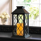 Solar Powered Lamp Retro Lantern Candle Twinkle Light Waterproof Outdoor Garden Solar LED Light Hanging Decoration Lantern