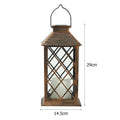 Solar Powered Lamp Retro Lantern Candle Twinkle Light Waterproof Outdoor Garden Solar LED Light Hanging Decoration Lantern
