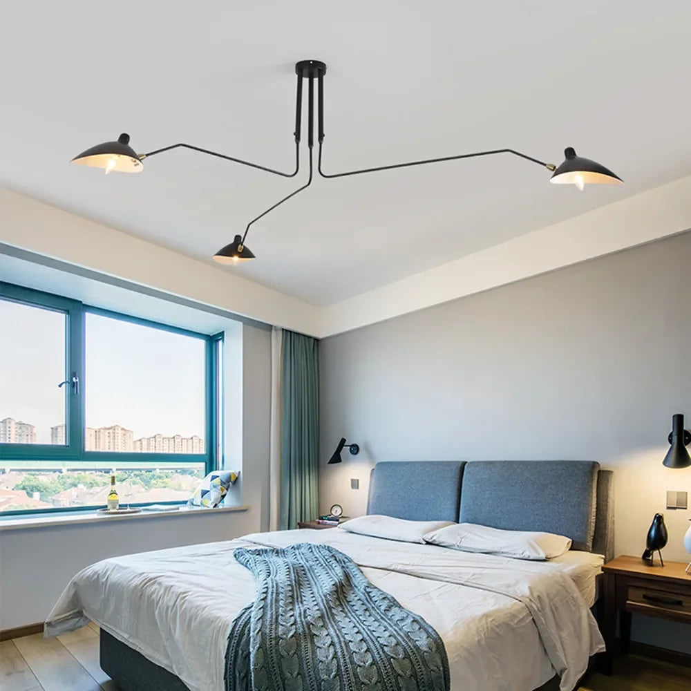 Mouille Ceiling Lamp Nordic Spider Light Led Iron Black Ceiling Light for Home Decor Industrial Decorative Living Room Led Light