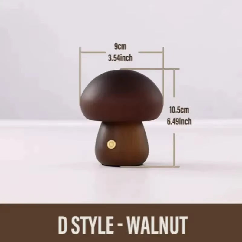 Mushroom Table Lamp Rechargeable Touch Portable Bedroom Bedside Night Light Cute Small Dimmable Desk Lamp for Home Decoration