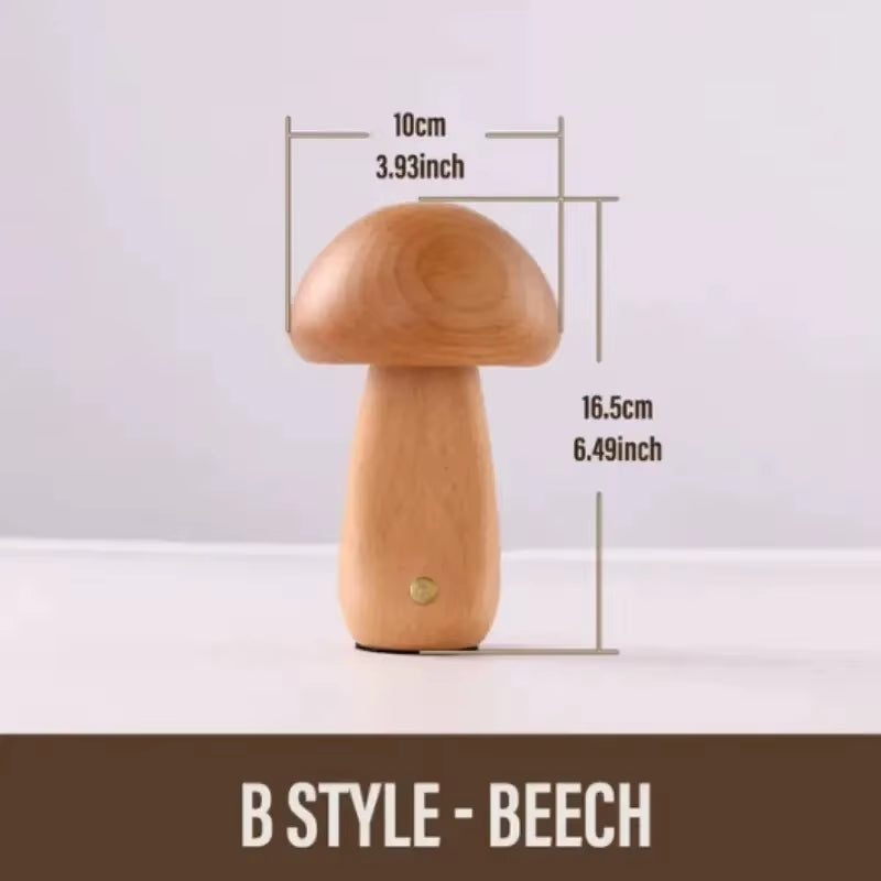 Mushroom Table Lamp Rechargeable Touch Portable Bedroom Bedside Night Light Cute Small Dimmable Desk Lamp for Home Decoration