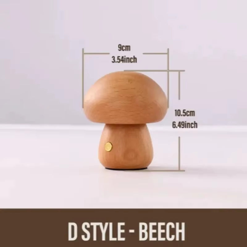 Mushroom Table Lamp Rechargeable Touch Portable Bedroom Bedside Night Light Cute Small Dimmable Desk Lamp for Home Decoration