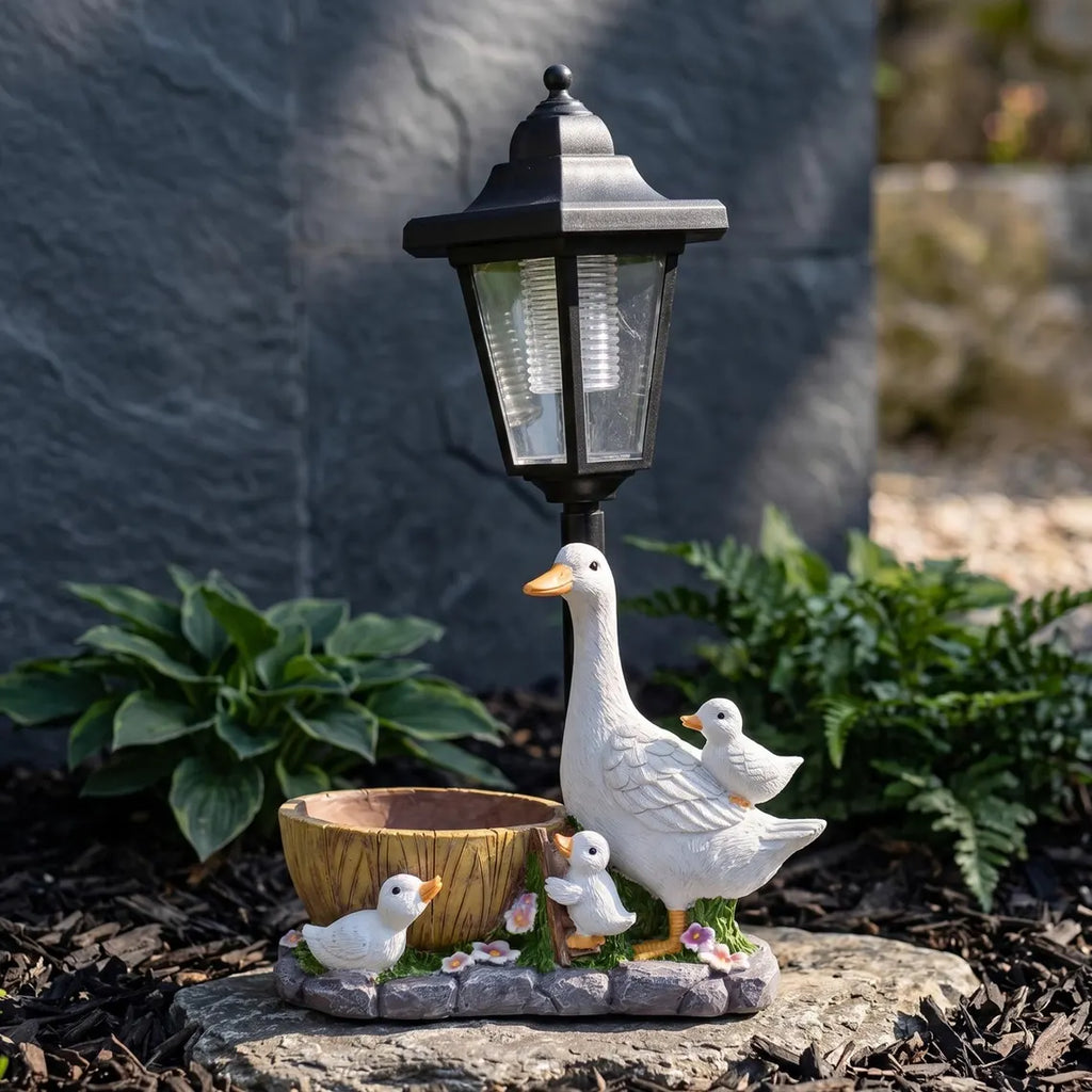 Hustelo GlowDuck Garden Statue