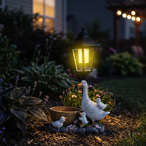 Hustelo GlowDuck Garden Statue